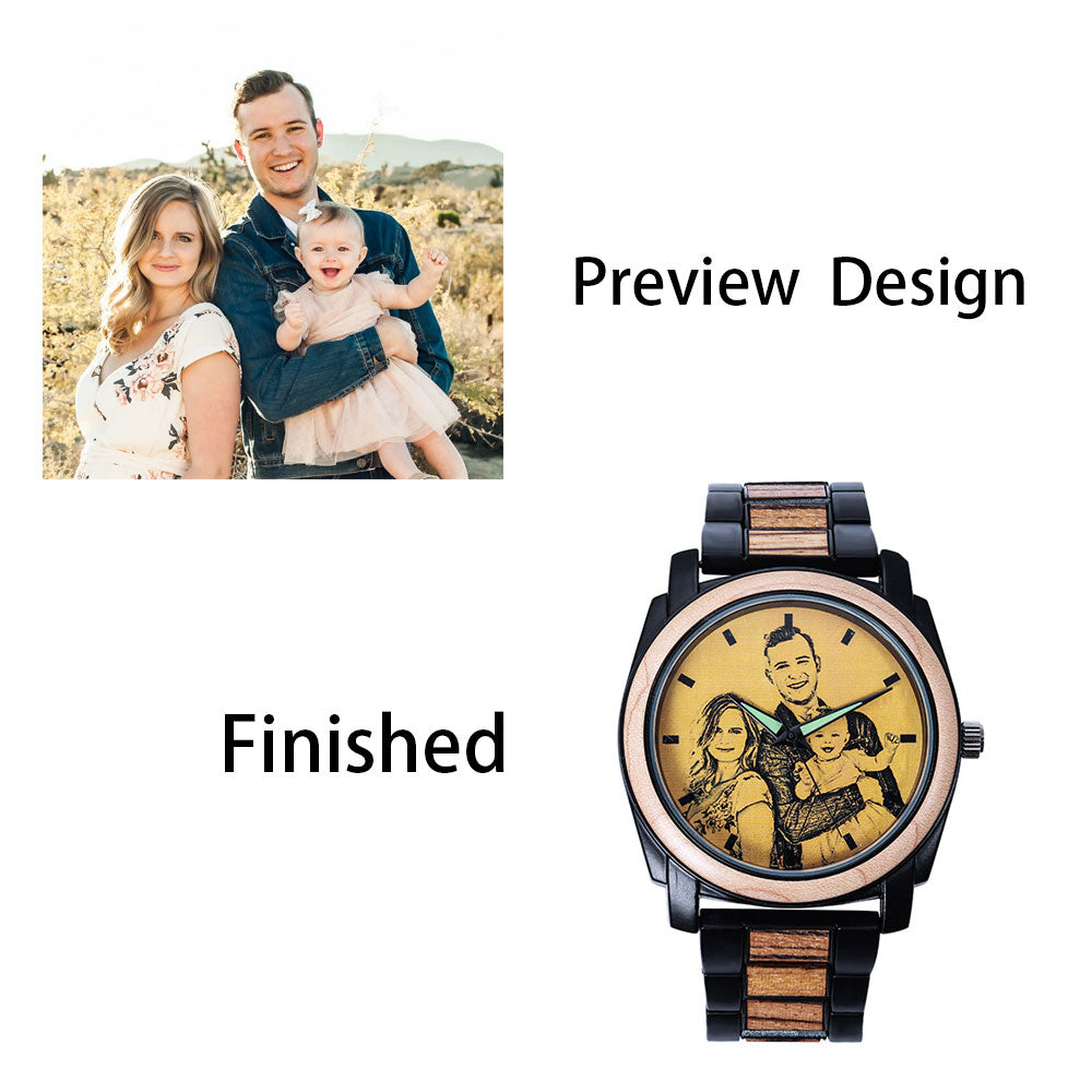 Wooden Photo Watch for Men