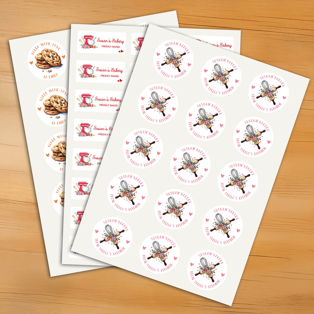 Personalized Creative Baking Element Waterproof Stickers with Text Baking Birthday Gift for Baker Baking Enthusiast