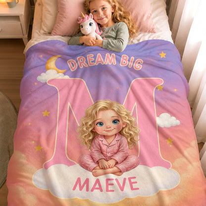 Personalized Cartoon Pajamas Kid Character Photo Soft Throw Blanket with Name Home Decor Birthday Back to School Gift for Kids Boys Girls