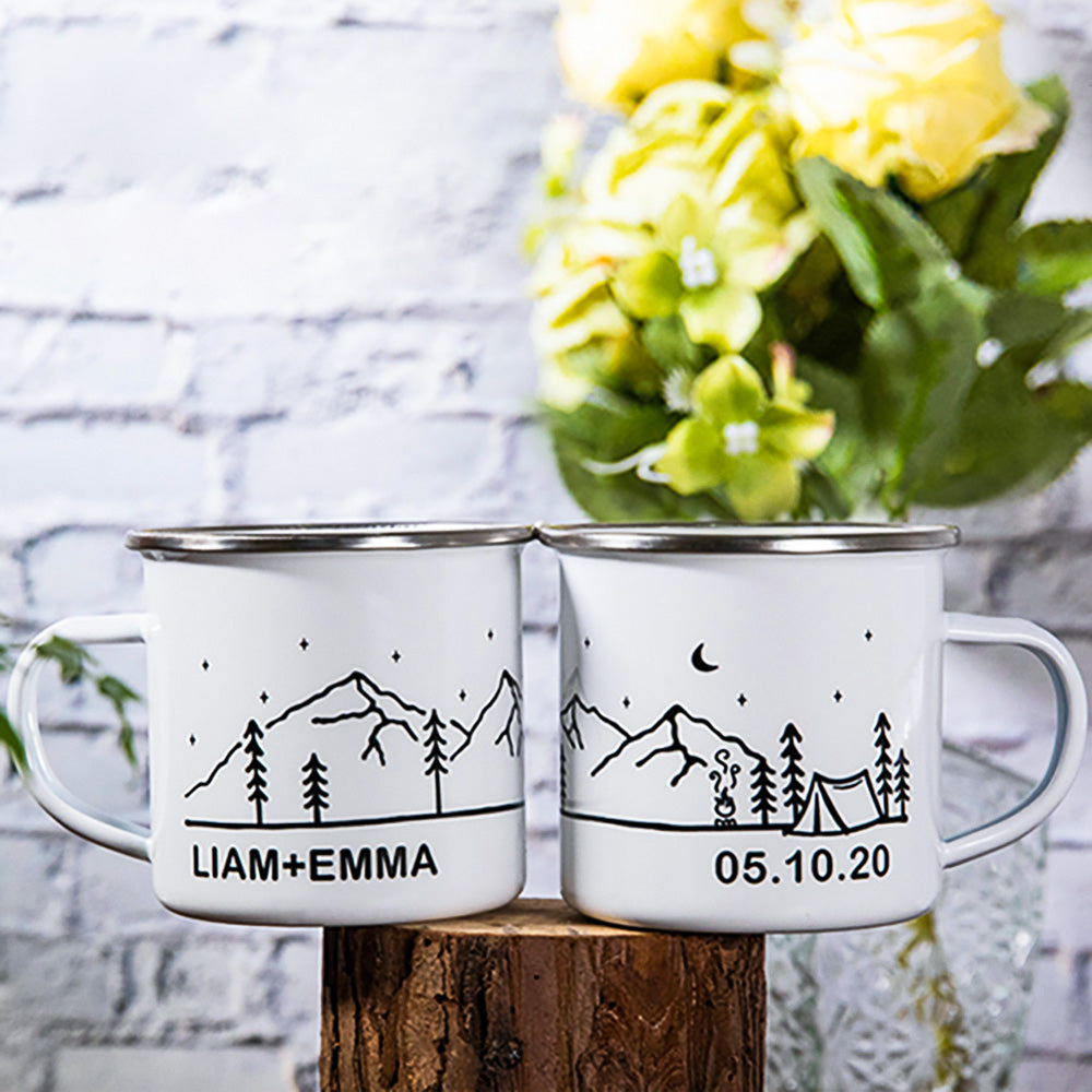 Campfire and Mountain Mug Stainless Steel
