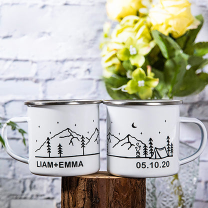 Campfire and Mountain Mug Stainless Steel