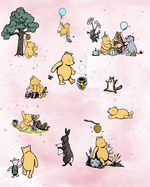 Personalized Classic Winnie the Pooh and Friends Soft Throw Blanket with Initial Name Nursery Decor Birthday Baby Shower Gift for Kids Newborns - CALLIE