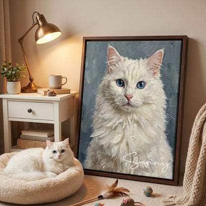 Personalized Modern Painting Texture Style Pet Photo Canvas Prints with Name Warm Minimalist Home Decor Ship from USA Birthday Gift for Pet Lovers