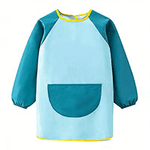 Personalized Cute Dinosaur Paint Waterproof Long Sleeve Apron with Name Text and Pocket Outdoor Activity Birthday Gift for Kids Students - CALLIE