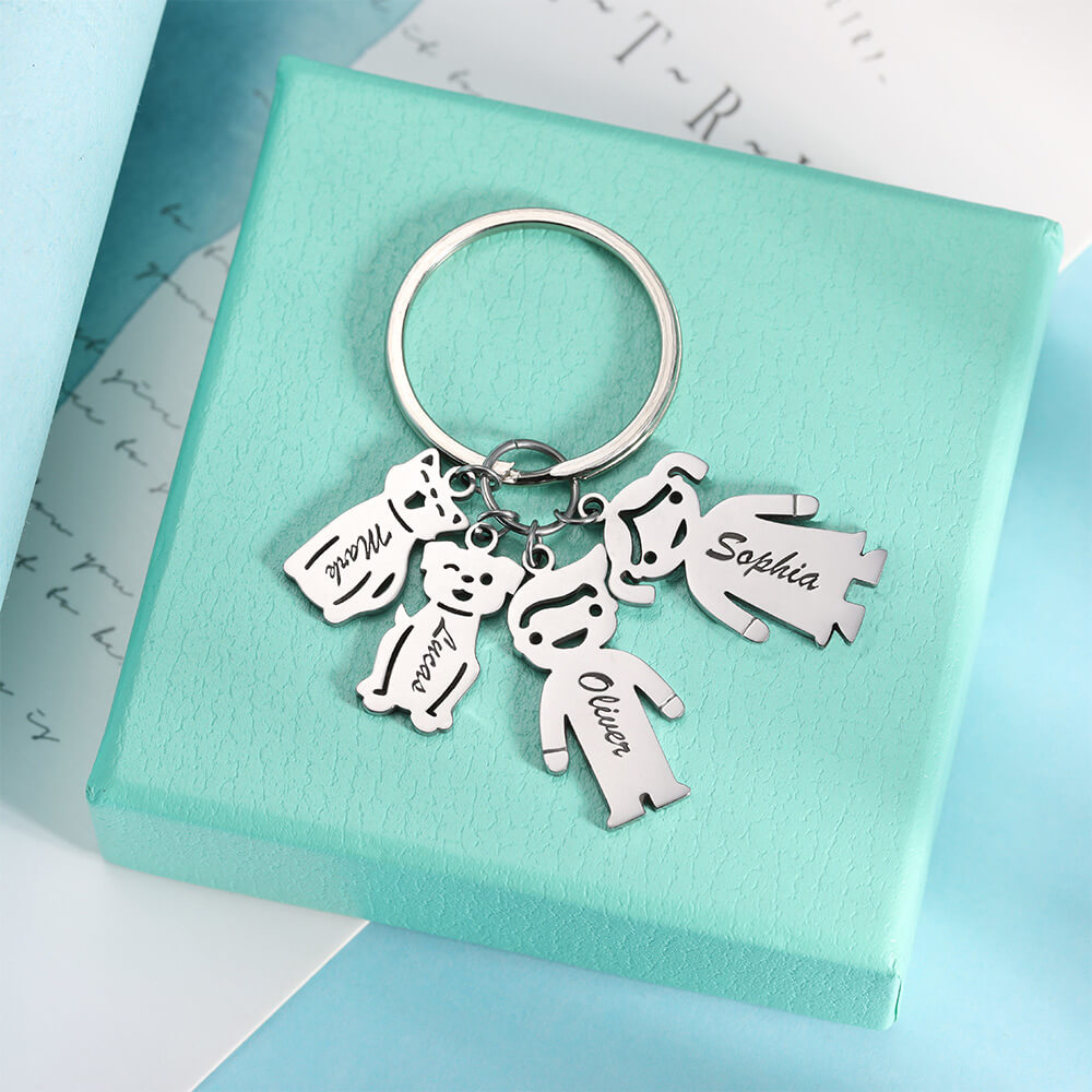 Children Shape Name Charms Keychain