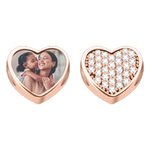 Callie Crystal Heart Photo Charm Picture Charms Sterling Silver - CALLIE
