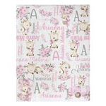 Personalized Cute Floral Giraffe Soft Throw Blanket with Initial and Name Nursery Decor Baby Shower Birthday Gift for Kids Newborn - CALLIE
