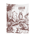 Personalized Vintage Classic Winnie the Pooh Friends Sketch Soft Throw Blanket with Name Baby Shower Birthday Gift for Newborns Kids - CALLIE