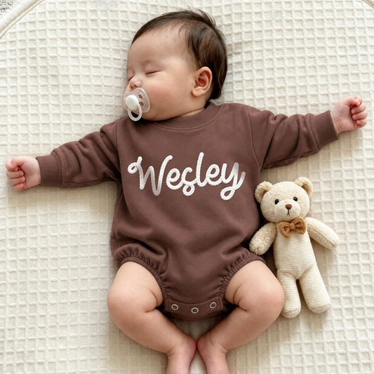 Personalized Colorful Name Comfortable Short-Sleeve Long-Sleeve Baby Bodysuit Baby Shower Holiday Gift for Newborn New Mom