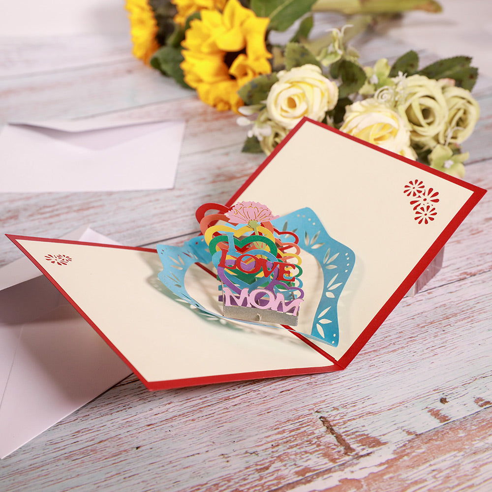 Handmade 3D Paper Carving Card For Mom