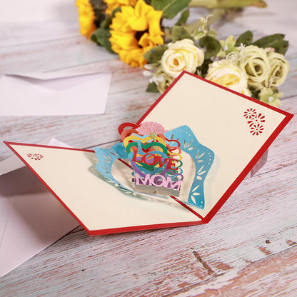 Handmade 3D Paper Carving Card For Mom