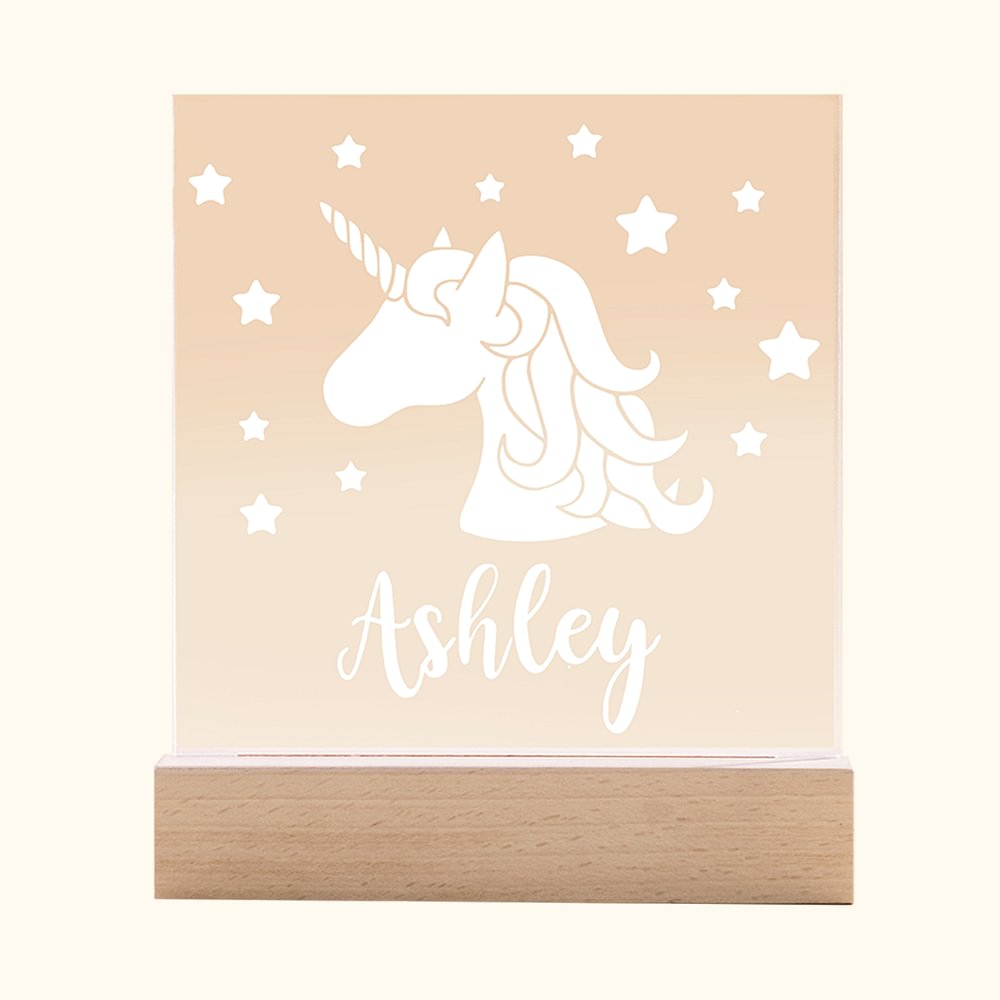 Personalized Fantasy Unicorn Night Light for Children Engraved Name