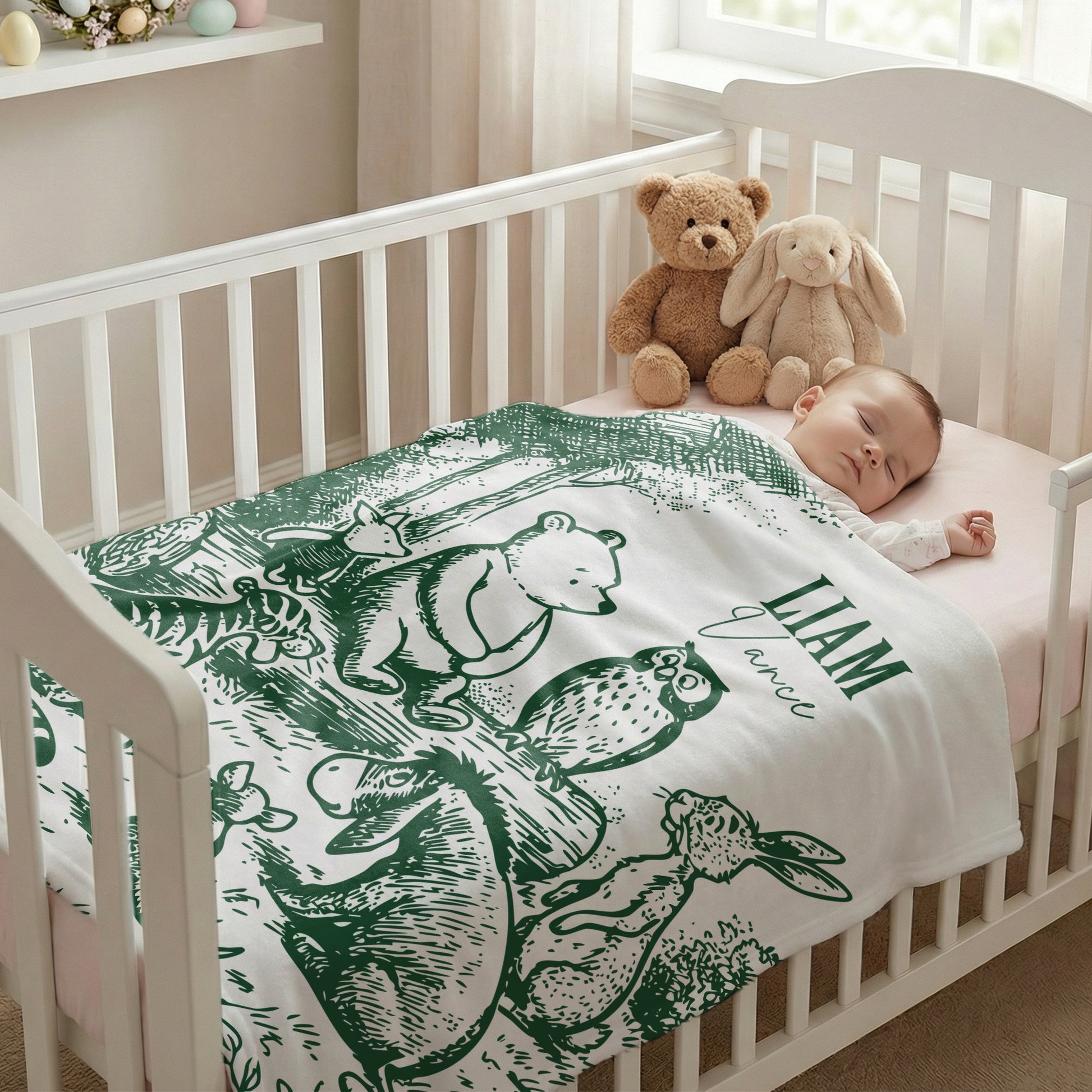 Personalized Vintage Classic Winnie the Pooh Friends Sketch Soft Throw Blanket with Name Baby Shower Birthday Gift for Newborns Kids