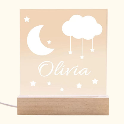 Moon and Stars Name Night Light for Children