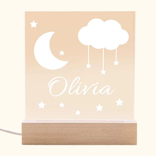 Moon and Stars Name Night Light for Children