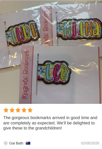 Where Every Chapter Knows Your Name - Personalized Bright Paisley Floral Doodle Magnetic Bookmark Clips Reading Birthday Gift - CALLIE