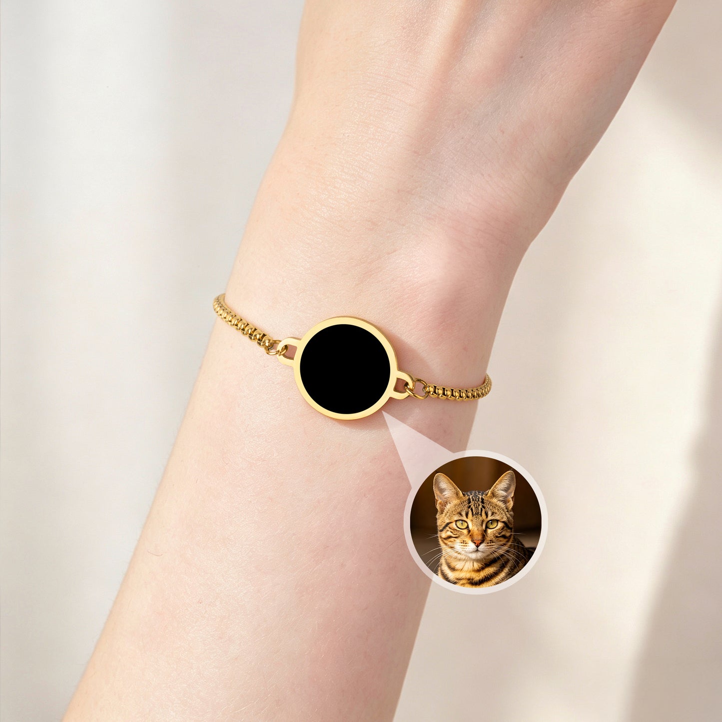 Personalized Heat-Activated Hidden Photo Adjustable Bracelet with Engraved Text Memorable Birthday Anniversary Gift for Women Men
