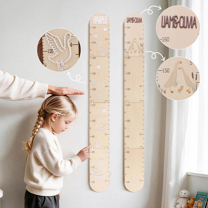 Personalized Cute Goose Baby Growth Chart Ruler with Name Nursery Baby Room Decor Birthday Gift for Baby Kid
