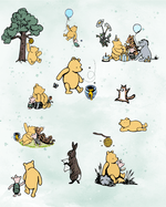 Personalized Classic Winnie the Pooh and Friends Soft Throw Blanket with Initial Name Nursery Decor Birthday Baby Shower Gift for Kids Newborns - CALLIE