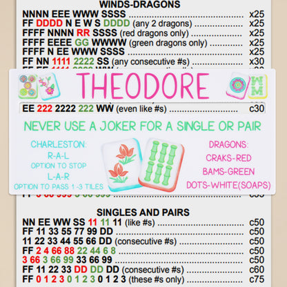 Personalized Colorful Pattern Mahjong Line Reader with Name Mahjong Accessory Birthday Mahjong Parlor Gift for Mahjong Lovers