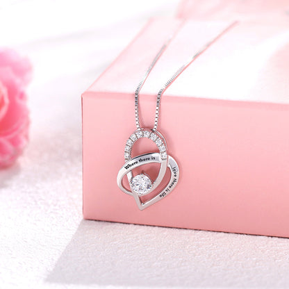 Heart Promise Necklace For Her with Birthstone and Engraving | Callie