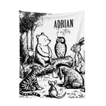 Personalized Vintage Classic Winnie the Pooh Friends Sketch Soft Throw Blanket with Name Baby Shower Birthday Gift for Newborns Kids - CALLIE