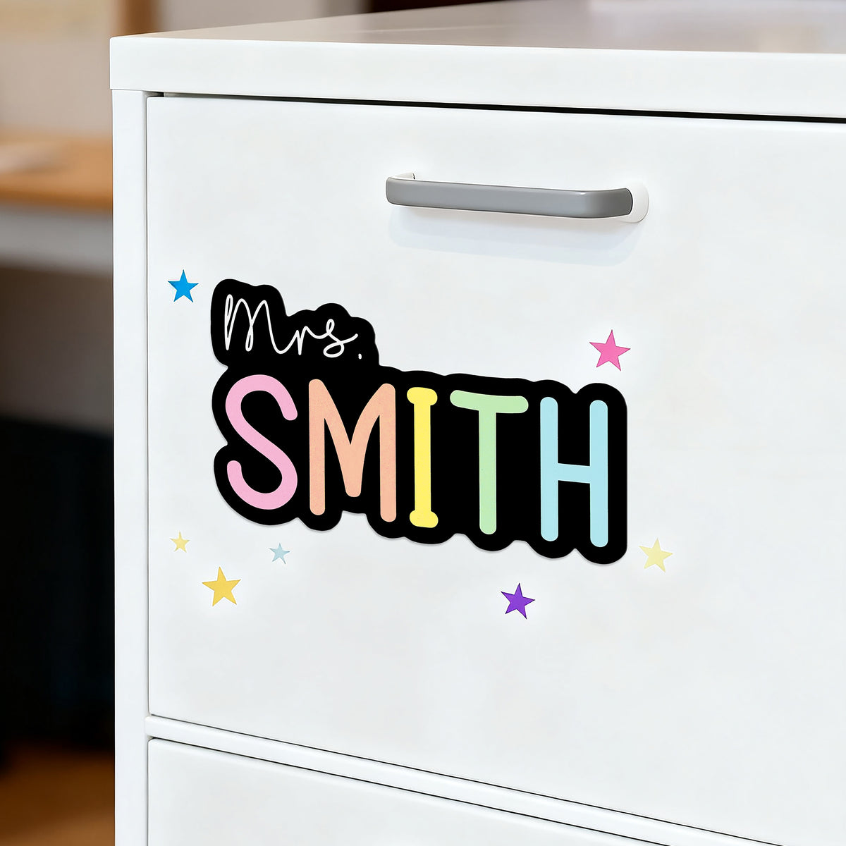 Personalized Rainbow Teacher Name Whiteboard Classroom Magnet Back to School  Gift for Teacher