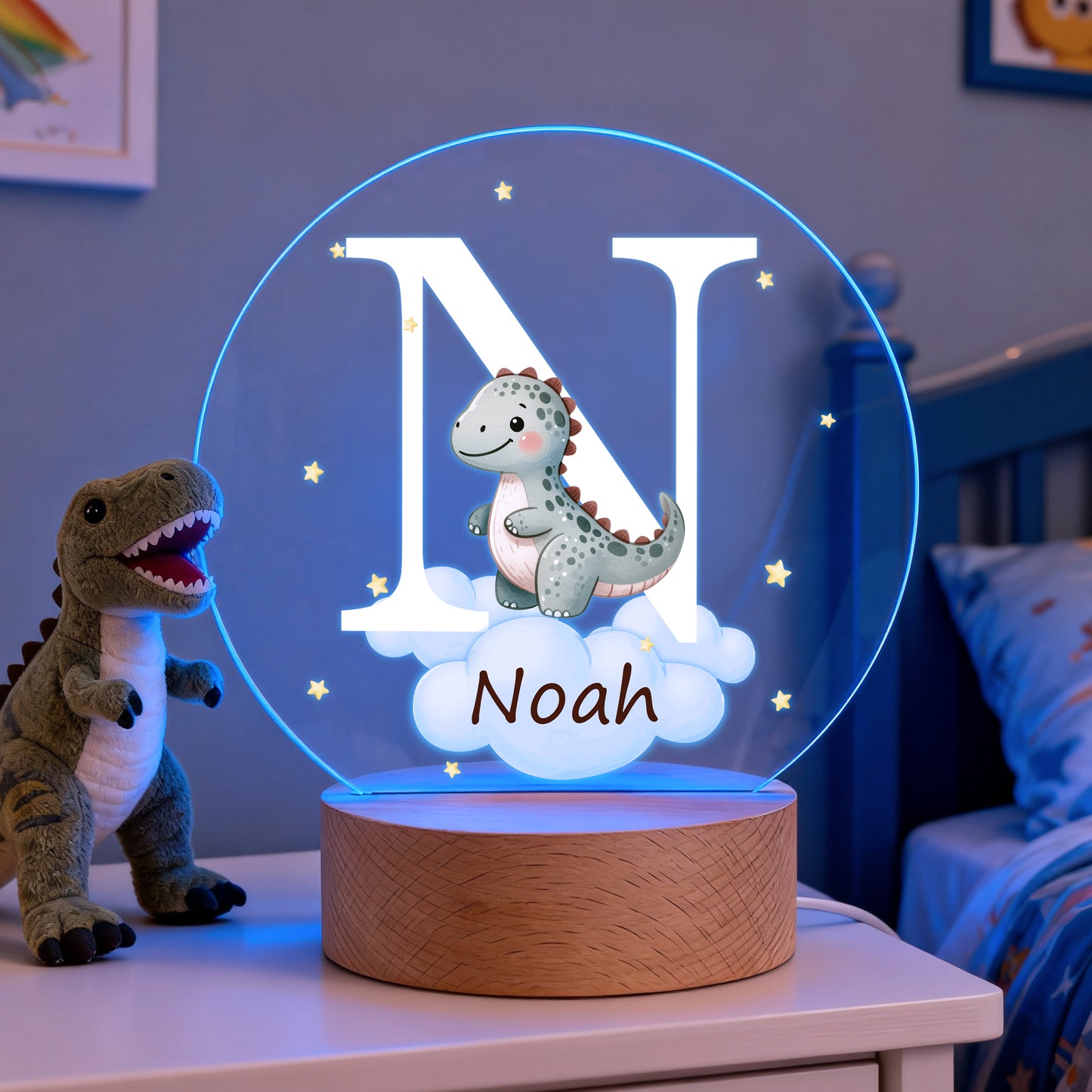 Personalized Animal LED Night Light with Name Acrylic Bedroom Lamp for Kids