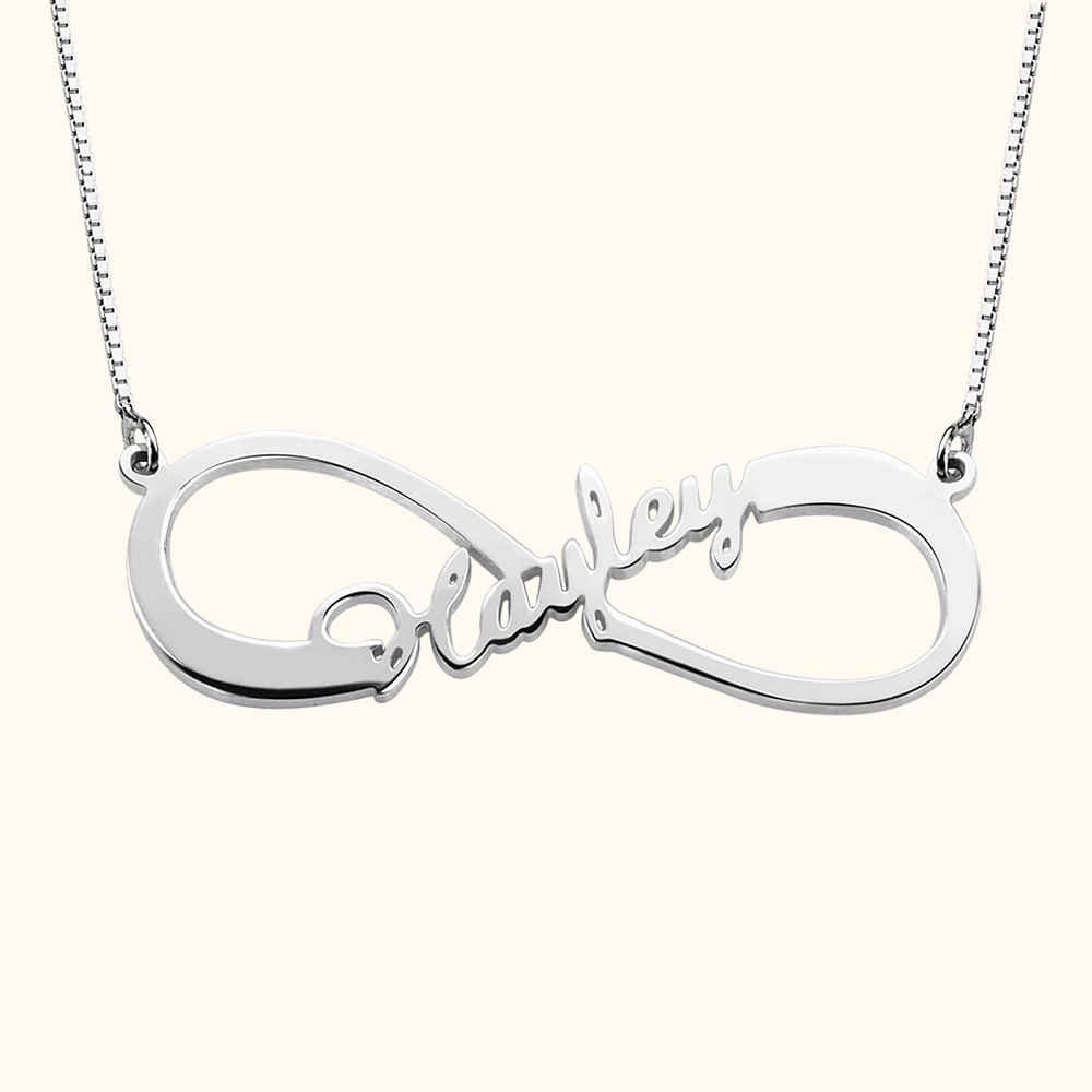 Personalized Sterling Silver 1 - 8 Names Infinity Love Necklace Mother's Day Gift for Women