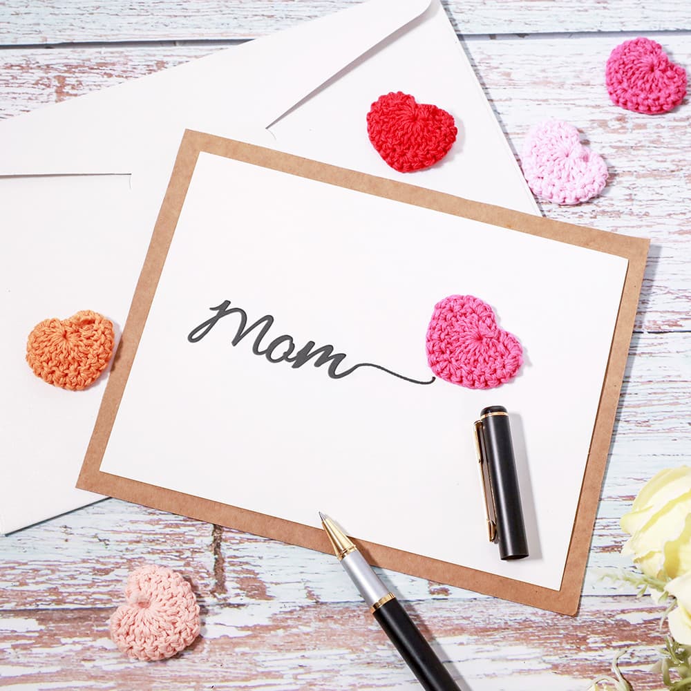 Engraved Knitted Heart Card