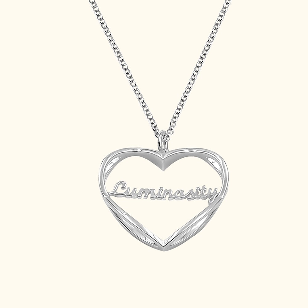 Personalized Heart Infinity Sterling Silver Necklace with Name Dainty Jewelry Birthday Valentine's Day Gift for Women