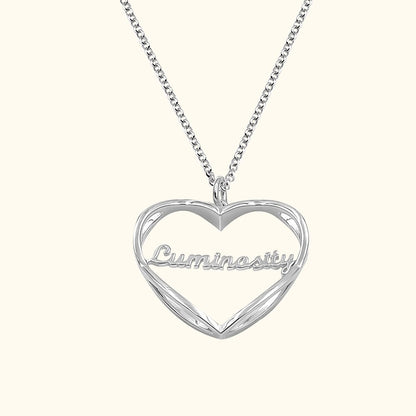 Personalized Heart Infinity Sterling Silver Necklace with Name Dainty Jewelry Birthday Valentine's Day Gift for Women