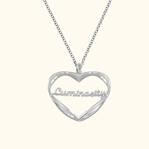 Personalized Heart Infinity Sterling Silver Necklace with Name Dainty Jewelry Birthday Valentine's Day Gift for Women