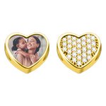 Callie Crystal Heart Photo Charm Picture Charms Sterling Silver - CALLIE