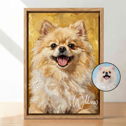 Personalized Modern Painting Texture Style Pet Photo Canvas Prints with Name Warm Minimalist Home Decor Ship from USA Birthday Gift for Pet Lovers
