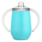 Personalized Cute Animal Initial 10 oz Insulated Sippy Cup with Name and Handle Baby Shower Birthday Gift for Toddler Kid - CALLIE