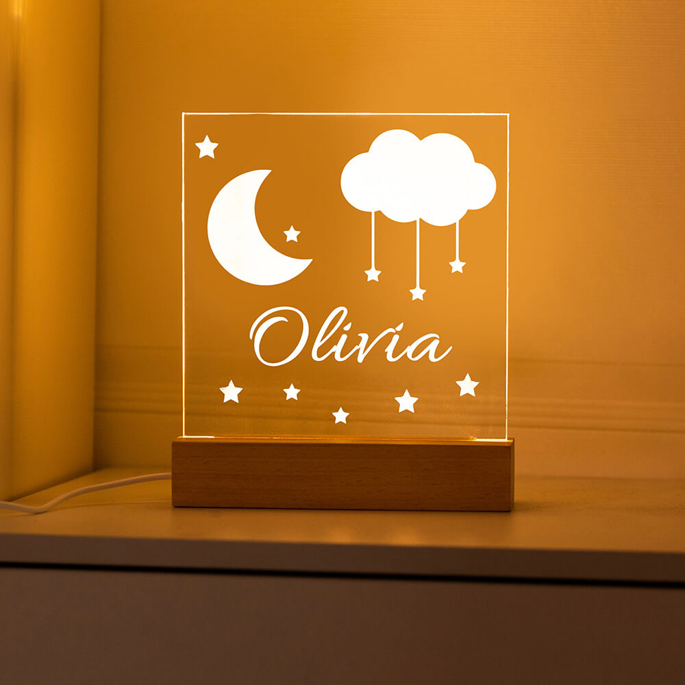 Moon and Stars Name Night Light for Children