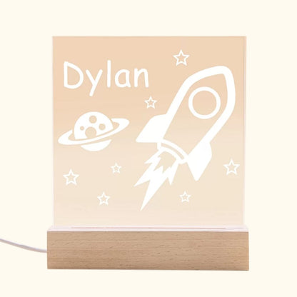 Rocket Night Light for Children Engraved Name