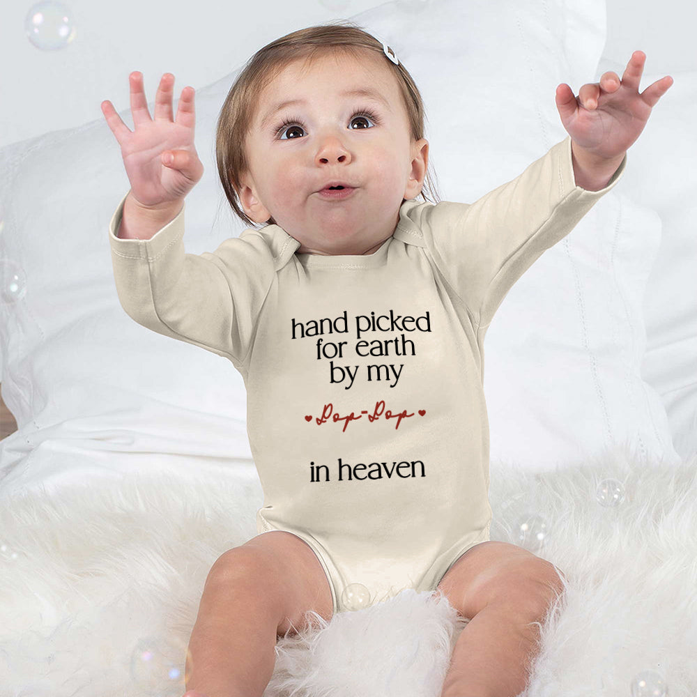 Hand Picked for Earth by My Loved One in Heaven - Personalized 100% Cotton Baby Bodysuit Kid T-shirt