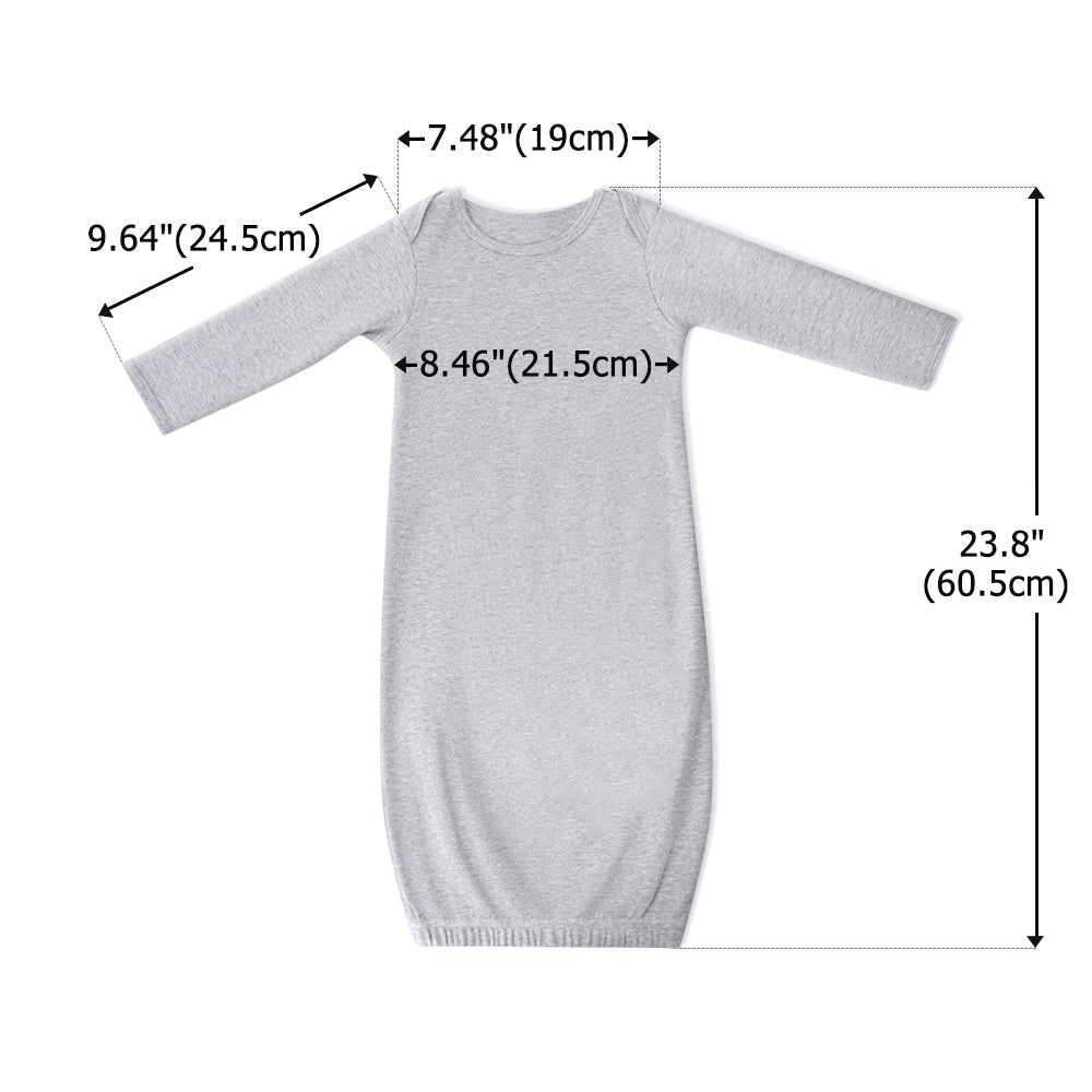 Personalized Colorful Floral Doodle Letter 100% Cotton Baby Sleeper Gown with Name Coming Home Outfit Baby Shower Birthday Gift for Newborns