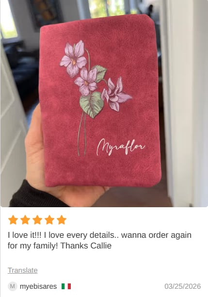 Personalized Watercolor Birth Flower Tri-Fold PU Leather Wristlet Wallet with Card Holder and Name Birthday Anniversary Gift for Women - CALLIE