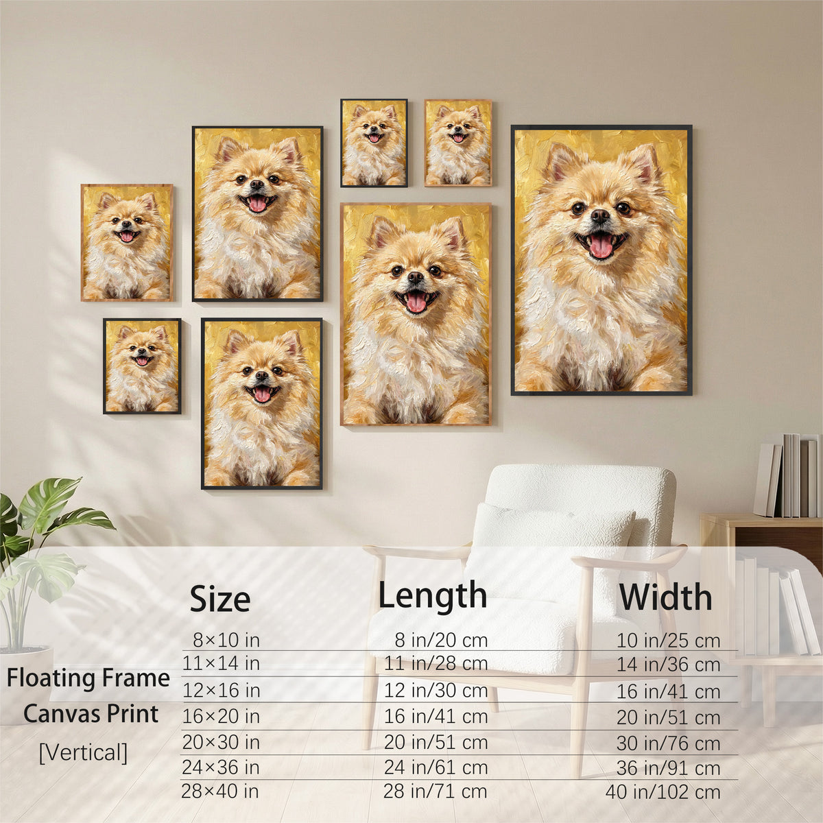 Personalized Modern Painting Texture Style Pet Photo Canvas Prints with Name Warm Minimalist Home Decor Ship from USA Birthday Gift for Pet Lovers