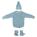 Personalized Multicolor Knitted 100% Cotton Soft Baby Bodysuit Hat Booties Set with Embroidered Name Coming Home Outfit Birthday Gift for Baby Newborn - CALLIE