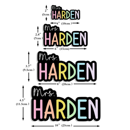 Personalized Rainbow Teacher Name Whiteboard Classroom Magnet Back to School  Gift for Teacher