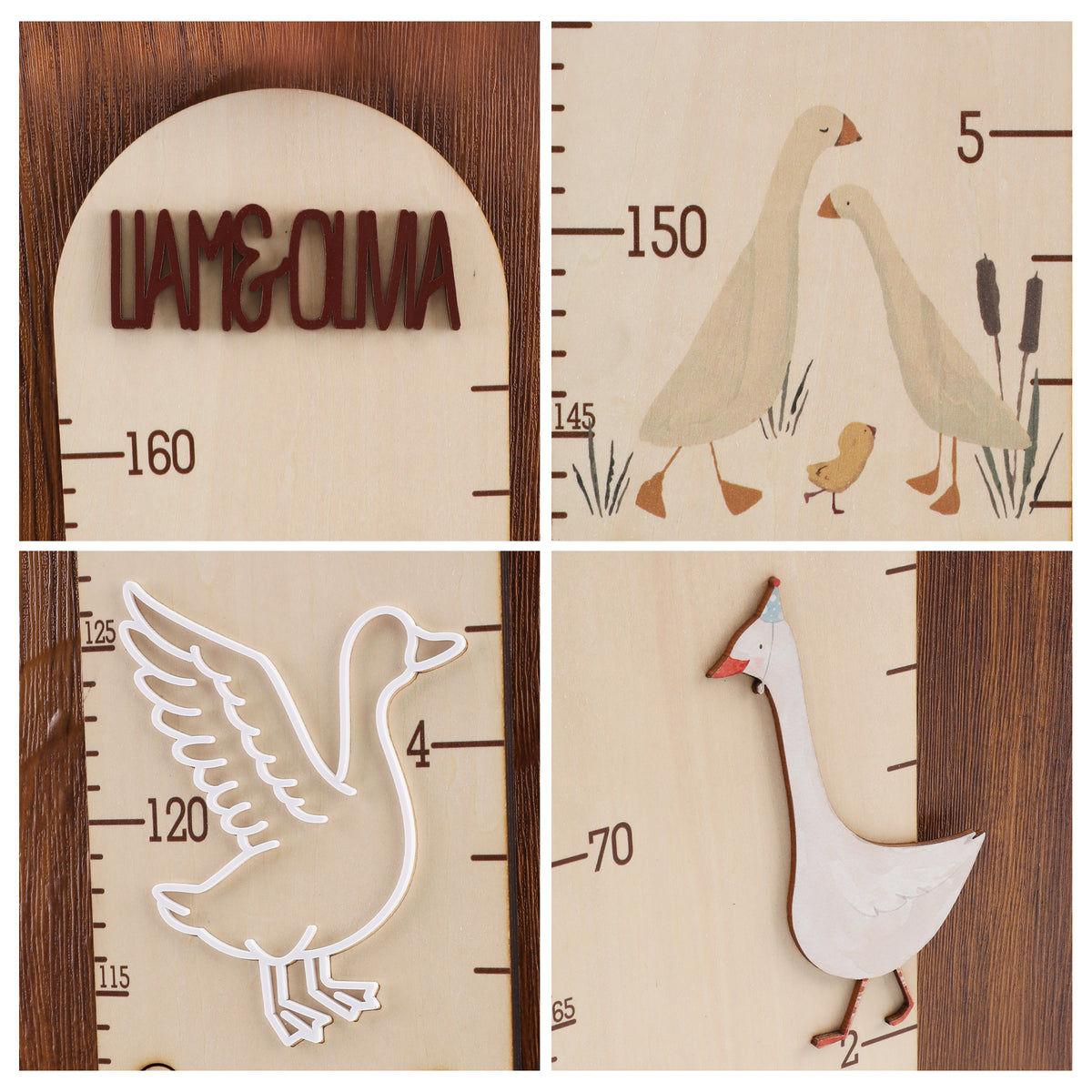 Personalized Cute Goose Baby Growth Chart Ruler with Name Nursery Baby Room Decor Birthday Gift for Baby Kid
