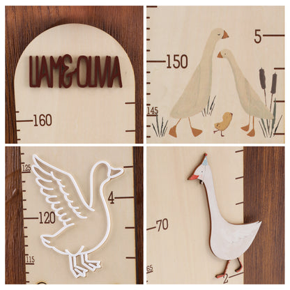 Personalized Cute Goose Baby Growth Chart Ruler with Name Nursery Baby Room Decor Birthday Gift for Baby Kid