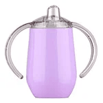 Personalized Cute Animal Initial 10 oz Insulated Sippy Cup with Name and Handle Baby Shower Birthday Gift for Toddler Kid - CALLIE