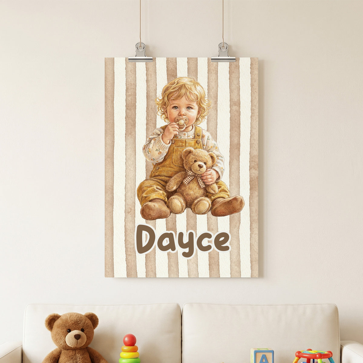 Personalized Baby First Word Mispronunciation Canvas Poster Frameless Framed Painting with Photo and Text Birthday Gift for Toddlers New Parents