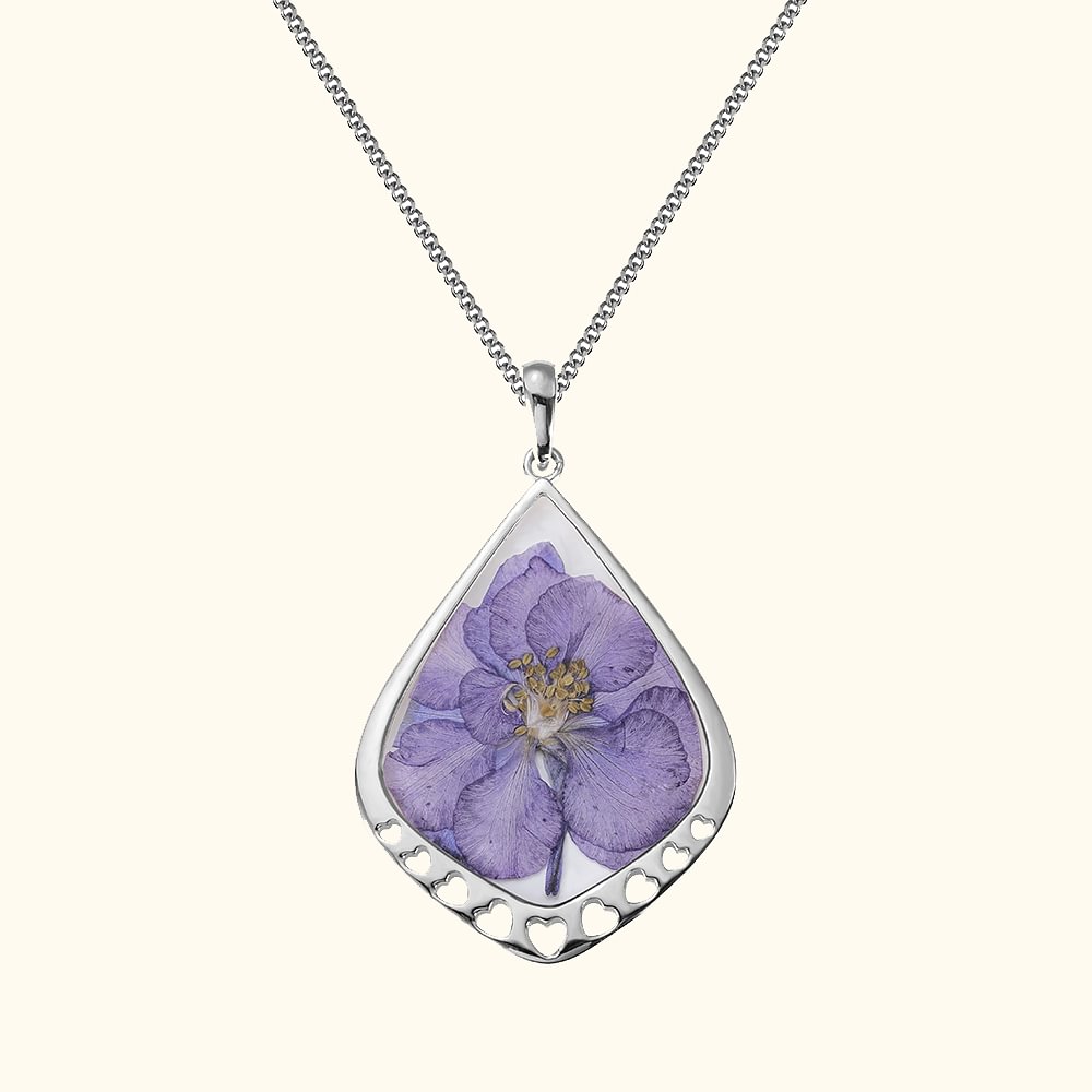 Birth Month Dried Flower Drop Necklace