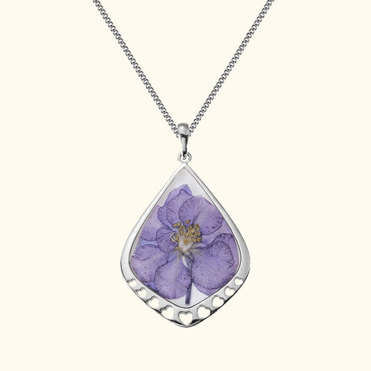 Birth Month Dried Flower Drop Necklace